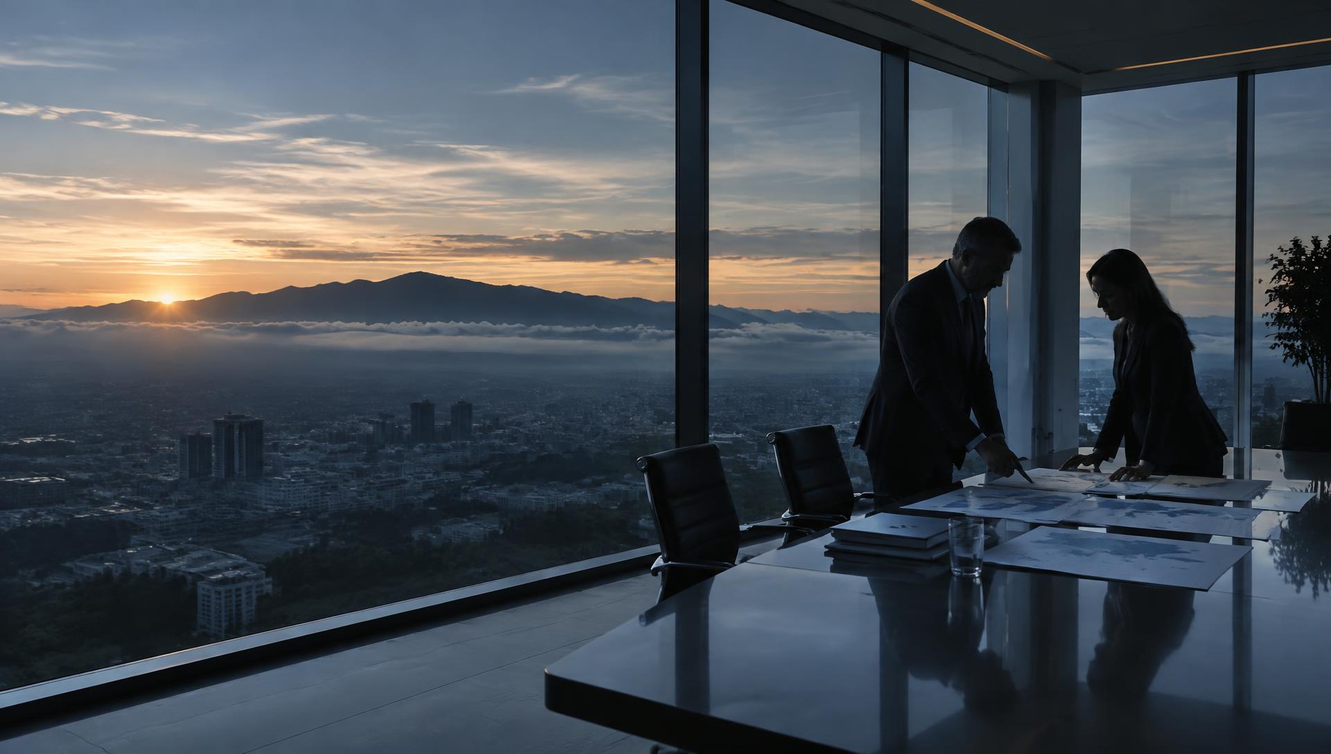 Sesión de consultoría empresarial con vista a las montañas de Costa Rica
